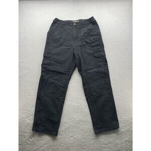 5.11 Tactical Cargo Pants Mens 34x31 (Tag‎ 32x32) Duck Canvas Black Airsoft Army